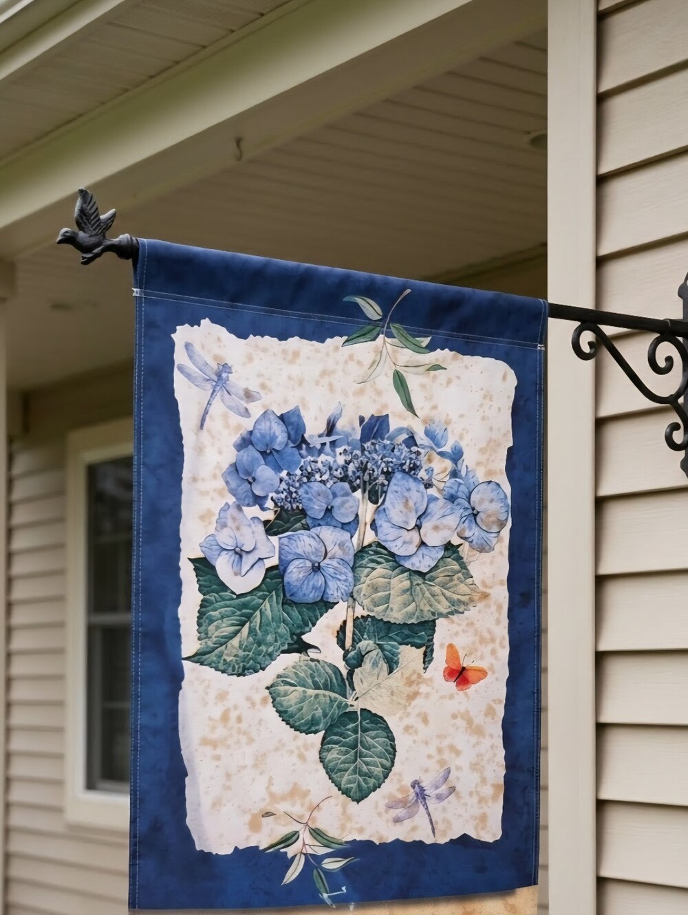 Blue Hydrangea Wall Hanging Flag NIP - Picture 3 of 5